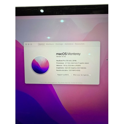 MacBook Pro 15’’ Touch Bar Intel I7 2.7 16GB 512GB