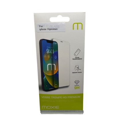 Verre trempé pour iPhone 16 Pro Max.