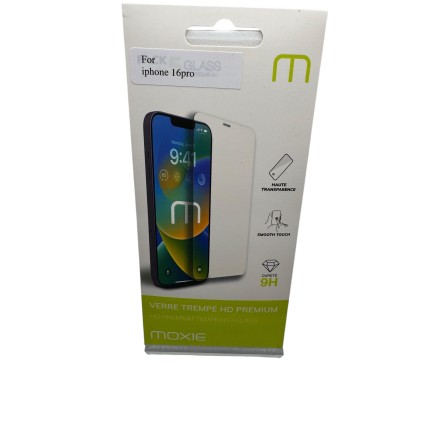 Verre trempé pour iPhone 16 Pro.