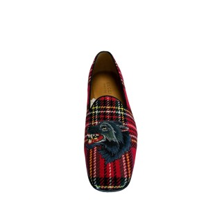 Mocassins Gucci Tartan Loup P42. Etat neuf.