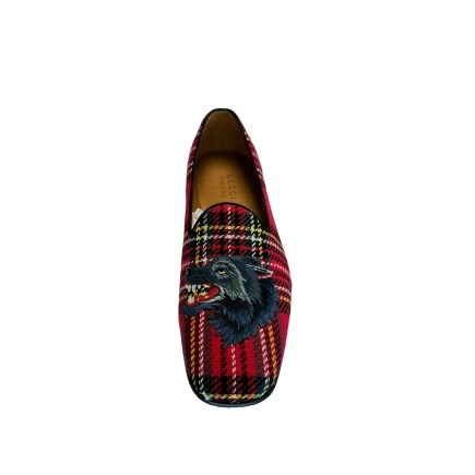 Mocassins Gucci Tartan Loup P42. Etat neuf.
