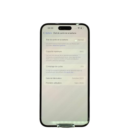 Apple iPhone 15 Plus 128GB Batterie 94%. État neuf.