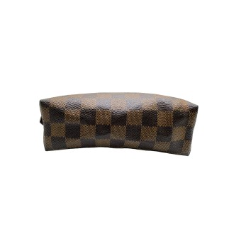 Pochette à maquillage Louis Vuitton toile damier ébène.