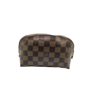 Pochette à maquillage Louis Vuitton toile damier ébène.