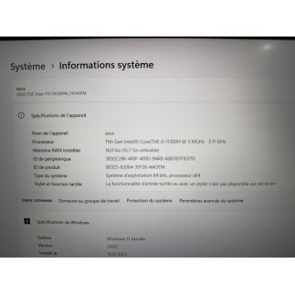 Asus TUF Gamer Intel I5 11th 3.1 GHZ, 16GB 512GB SSD, RTX 3060
