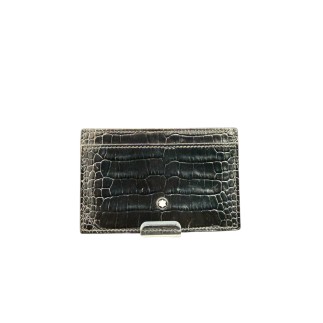 Porte cartes Montblanc cuir façon croco.