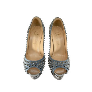 Escarpins Christian Louboutin Blue Denis Spikes P39