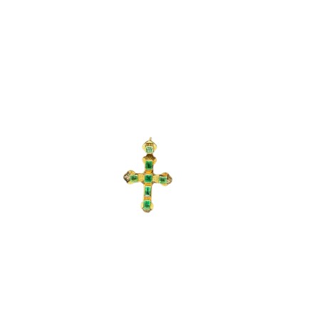 Pendentif en or 18K avec émeraude.