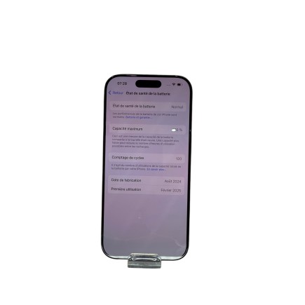 Apple IPhone 16 Pro 128GB batterie 100%. Garantie Apple 11.25