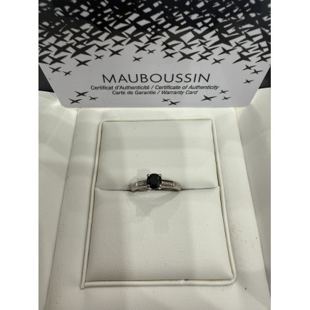 Bague or 18k avec diamant et saphir, Mauboussin état neuf
