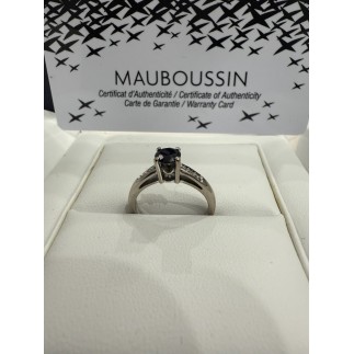Bague or 18k avec diamant et saphir, Mauboussin état neuf