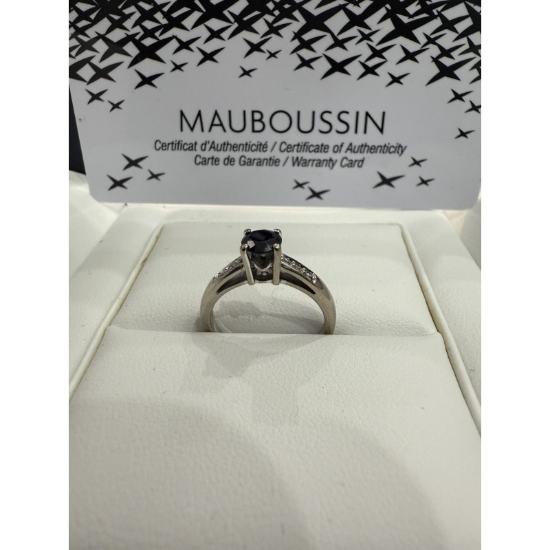 Bague or 18k avec diamant et saphir, Mauboussin état neuf Bague or 18k avec diamant et saphir, Mauboussin état neuf