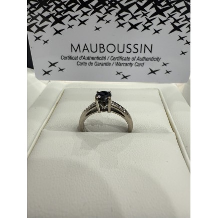 Bague or 18k avec diamant et saphir, Mauboussin état neuf
