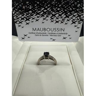 Bague or 18k avec diamant et saphir, Mauboussin état neuf